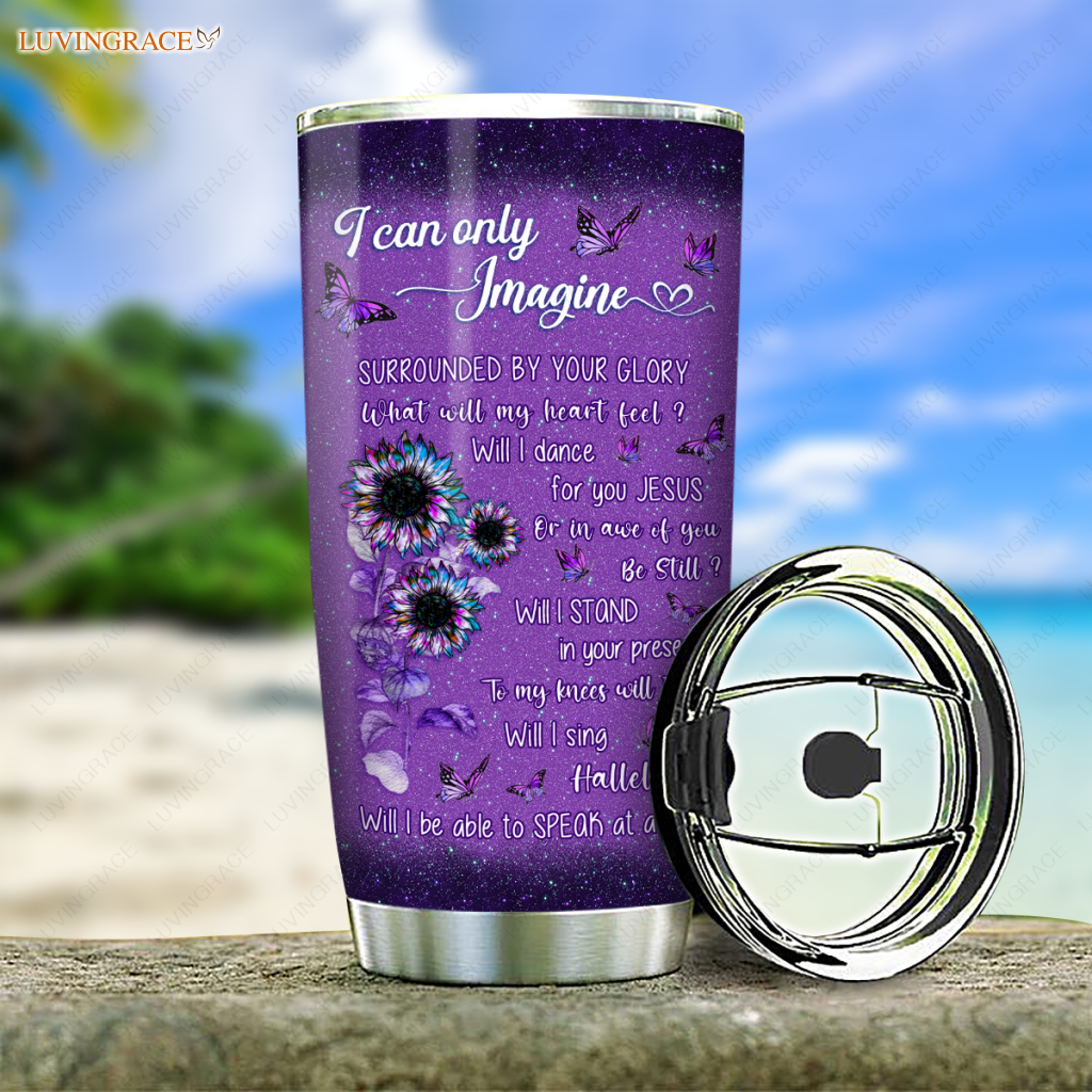 Personalized Sunflower Silhouette Surrounded By The Glory Tumbler