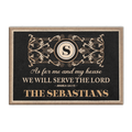 Personalized The Lord Me And My House Will Serve Monogrammed Doormat