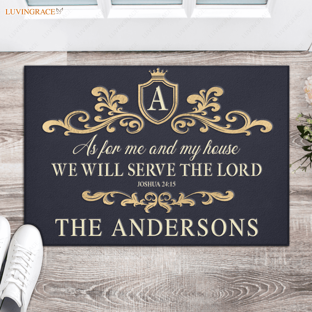 Personalized Vintage And Luxury Serve The Lord Doormat