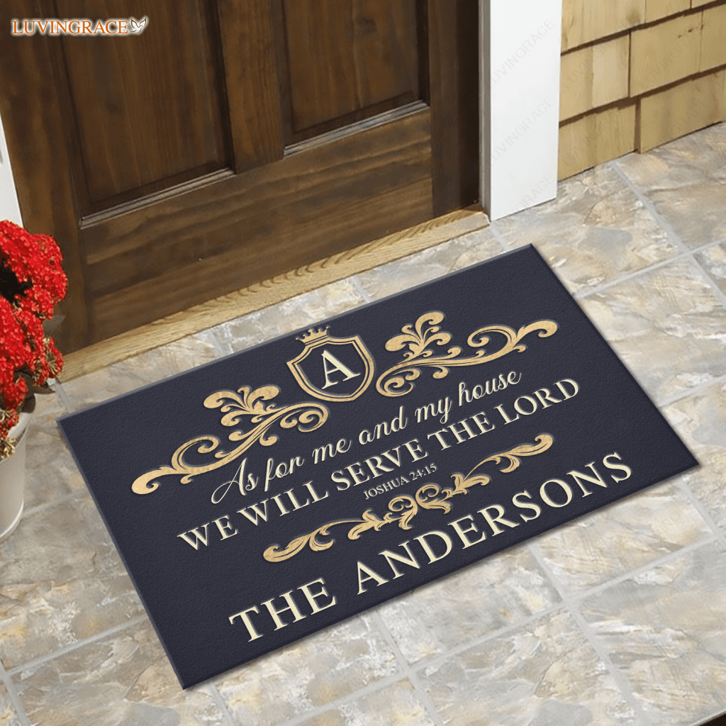Personalized Vintage And Luxury Serve The Lord Doormat