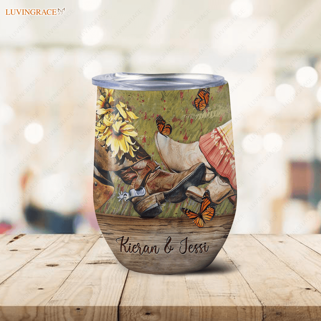 Personalized Vintage Couple Wine Tumbler