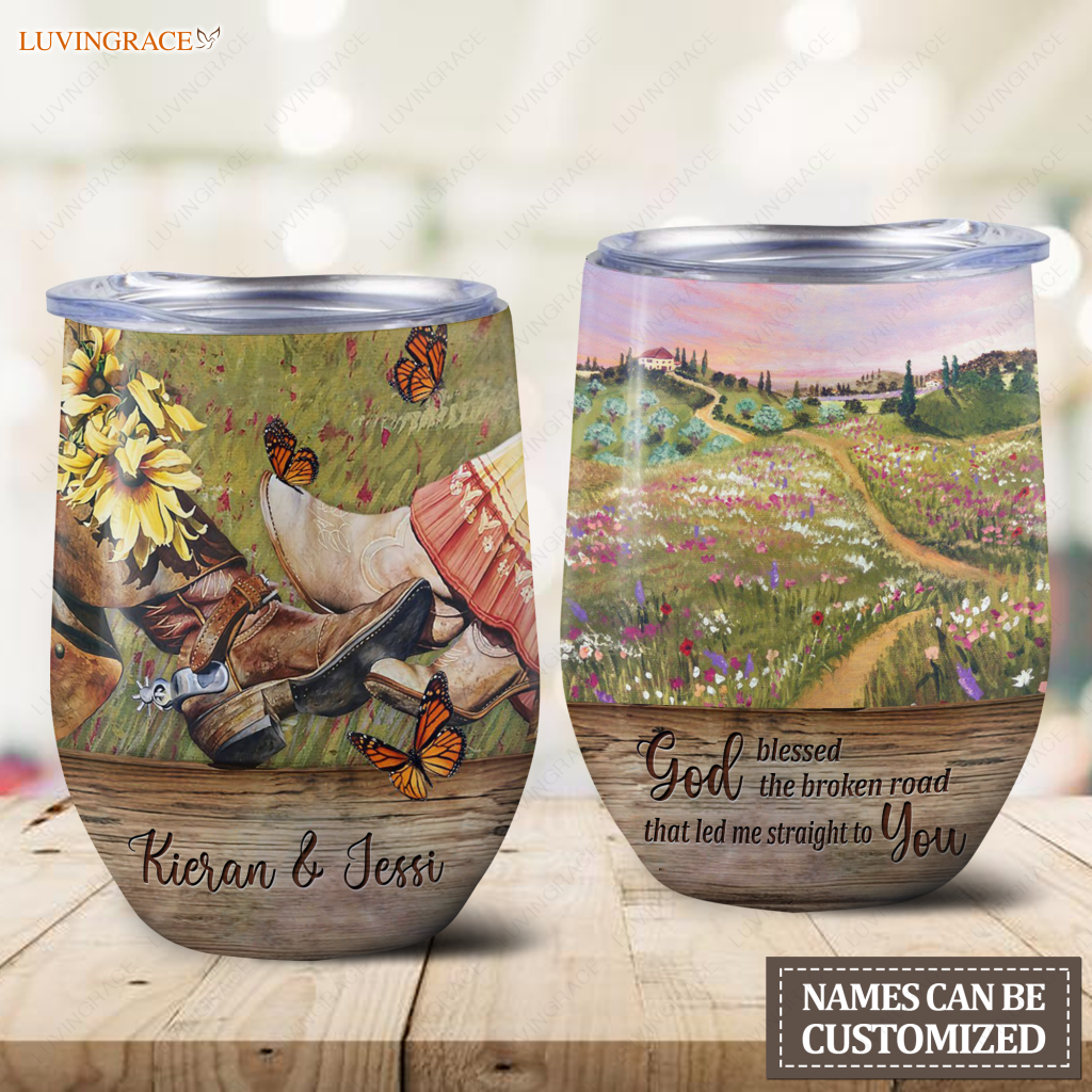 Personalized Vintage Couple Wine Tumbler