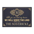 Personalized Vintage Luxury Monogram Template Serve The Lord Doormat