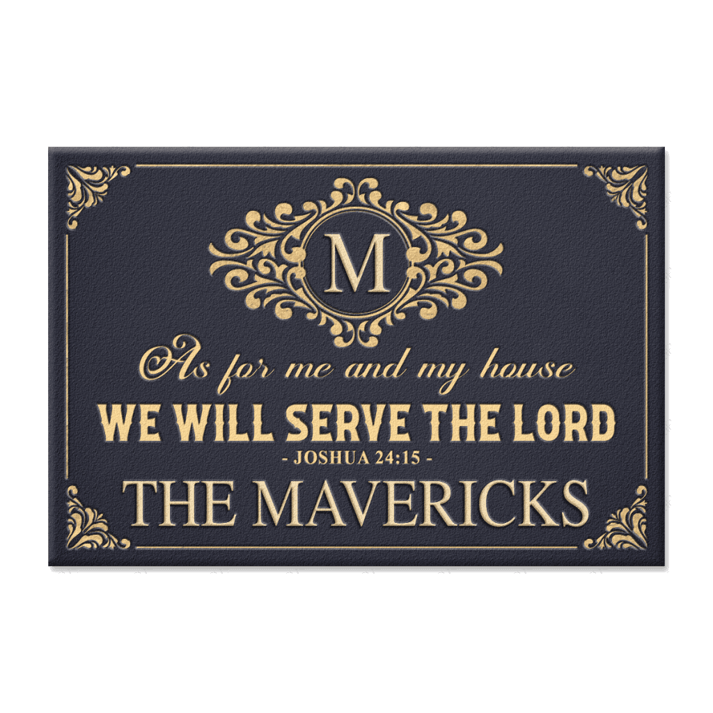 Personalized Vintage Luxury Monogram Template Serve The Lord Doormat