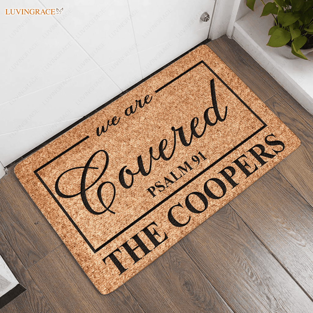 Personalized We Are Covered Psalm 91 Doormat