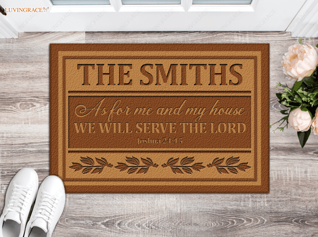 Personalized We Will Server The Lord Doormat