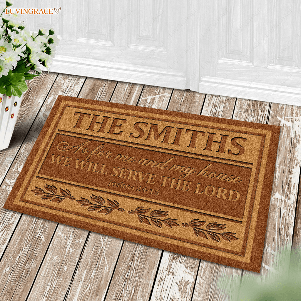 Personalized We Will Server The Lord Doormat