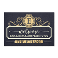 Personalized Welcome Grace Mercy And Peace Elegant Family Home Doormat