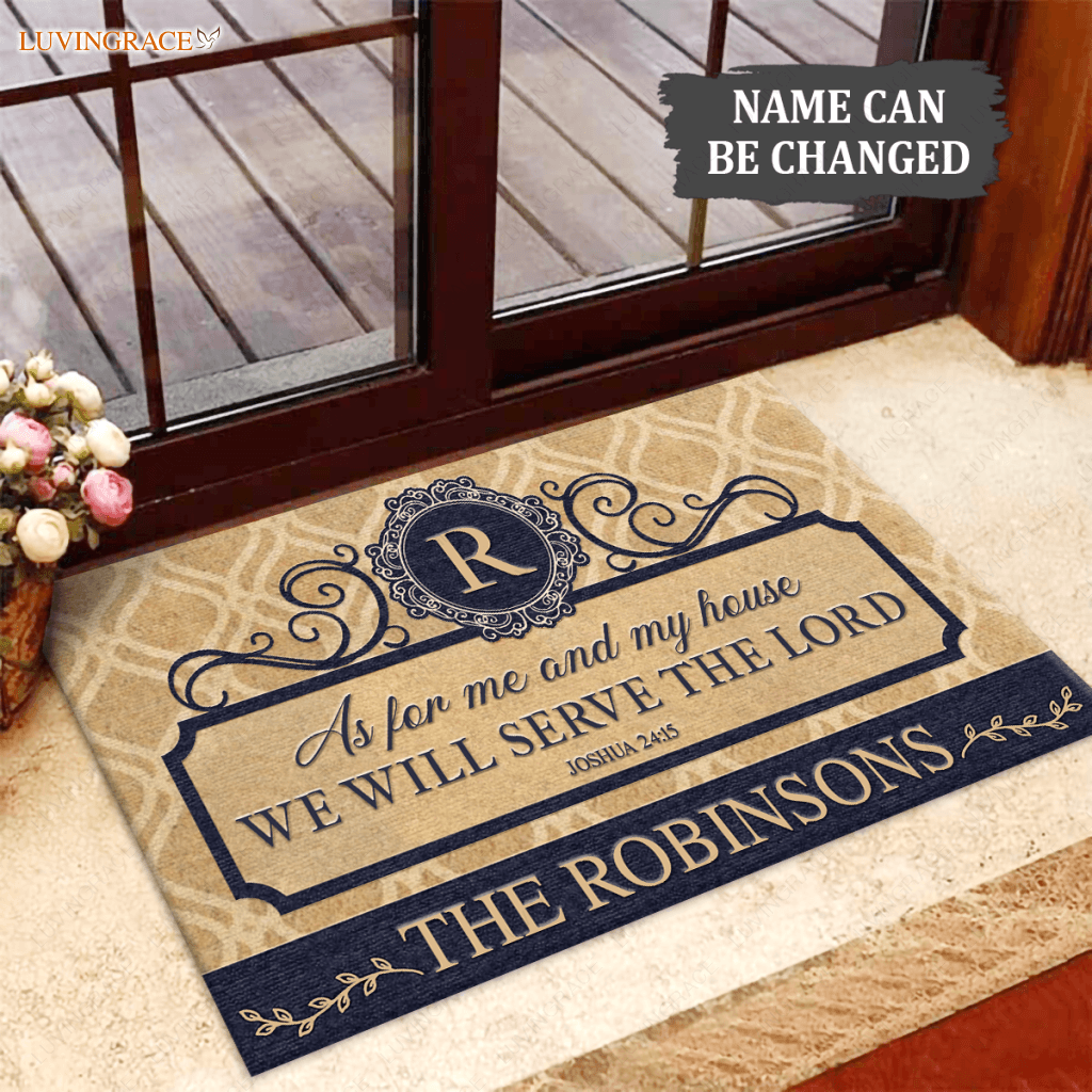 Personalized Welcome Standard Serve The Lord Doormat