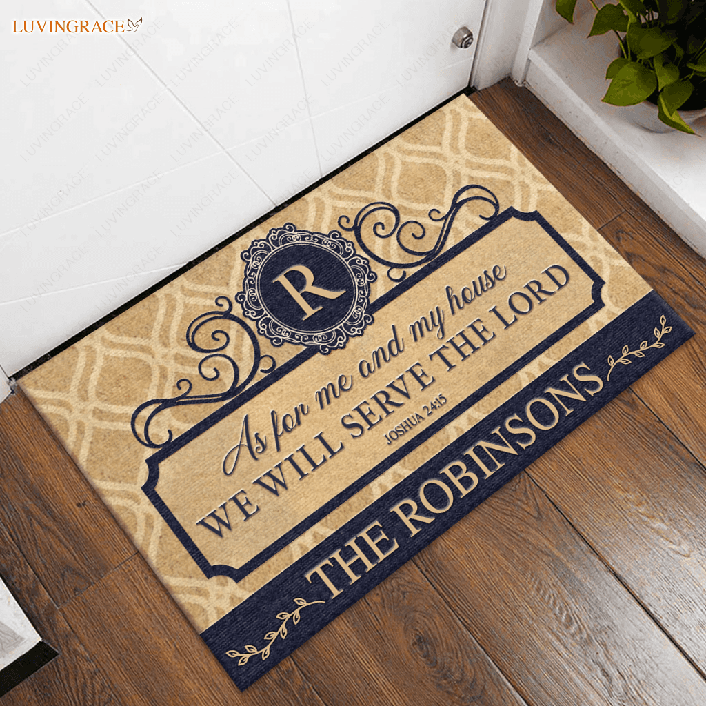 Personalized Welcome Standard Serve The Lord Doormat