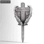 Personalized Wings Cross Stone Memorial Plaque Stake