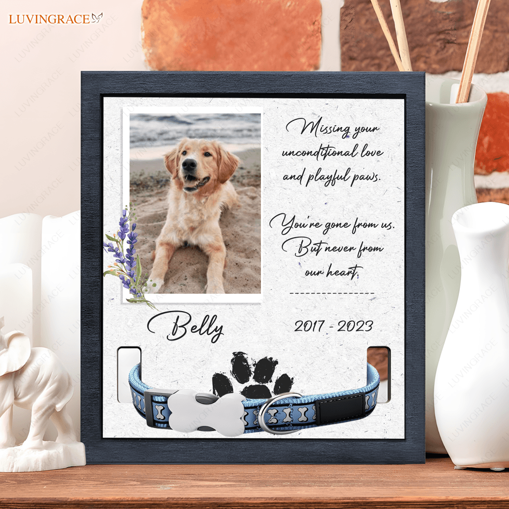 Pet Photo Flower Missing Your Unconditional Love - Personalized Custom Memorial Sign Acrylic Table