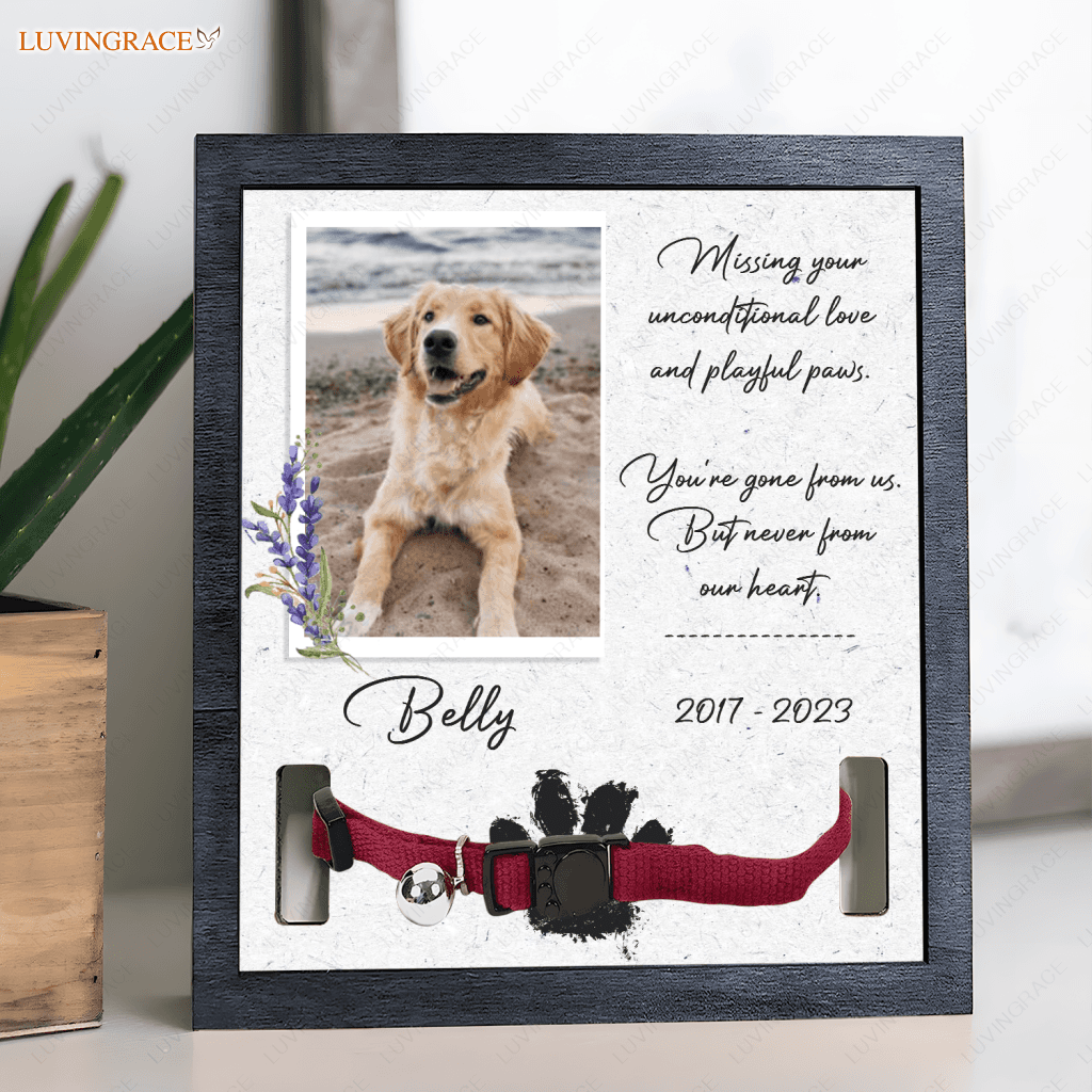 Pet Photo Flower Missing Your Unconditional Love - Personalized Custom Memorial Sign Acrylic Table