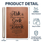 Christian Art Gifts Notebook Ask Seek Knock Bible Verse Inspirational Writing Notebook Gratitude Prayer Journal