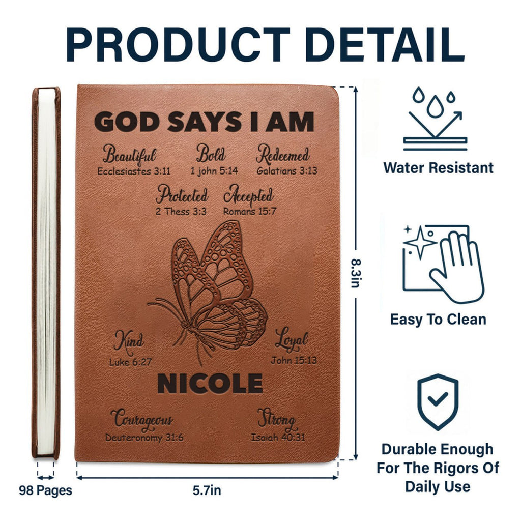 I Am Notebook Christian Gifts Religious Gifts Inspirational Gifts with Bible Verse Prayers Journal