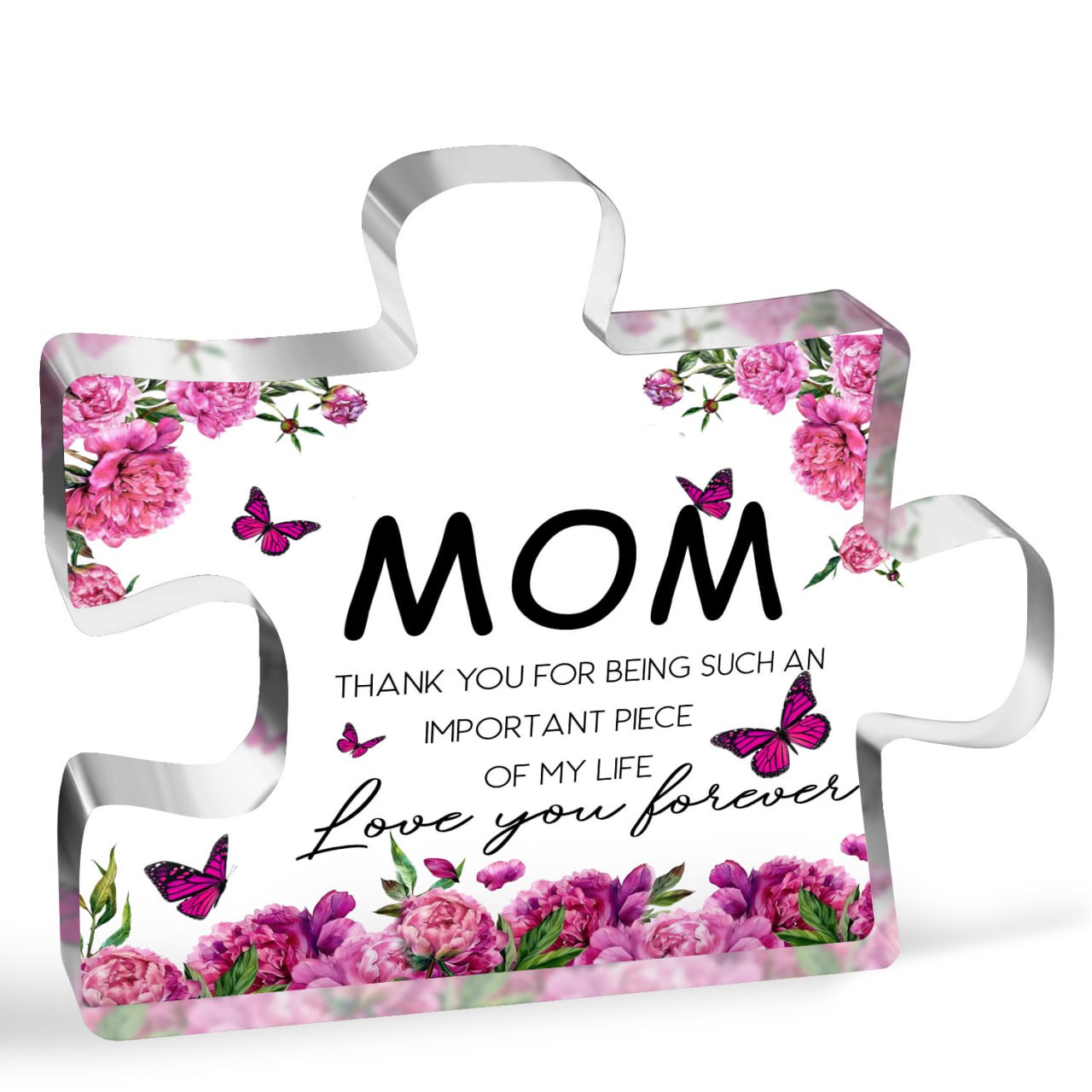 Gifts for Mom Thank You Acrylic Plaque Block Puzzle Mothers Day Thanksgiving Birthday Gifts for Mom