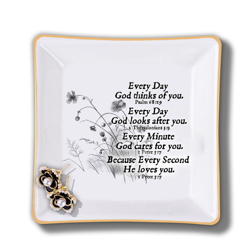 Every Second He Loves You Ceramic Ring Dish Jewelry Dish Birthday Gifts Inspirational Gifts For Women Men