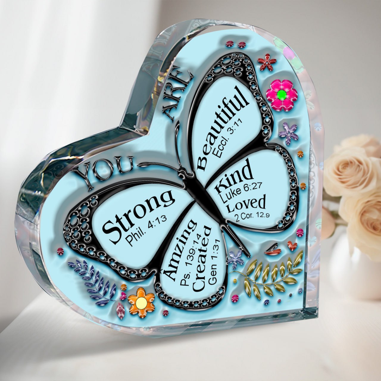 Baby Flower You Are Heart Acrylic Plaque Christian Gifts for Women Inspirational Gifts
