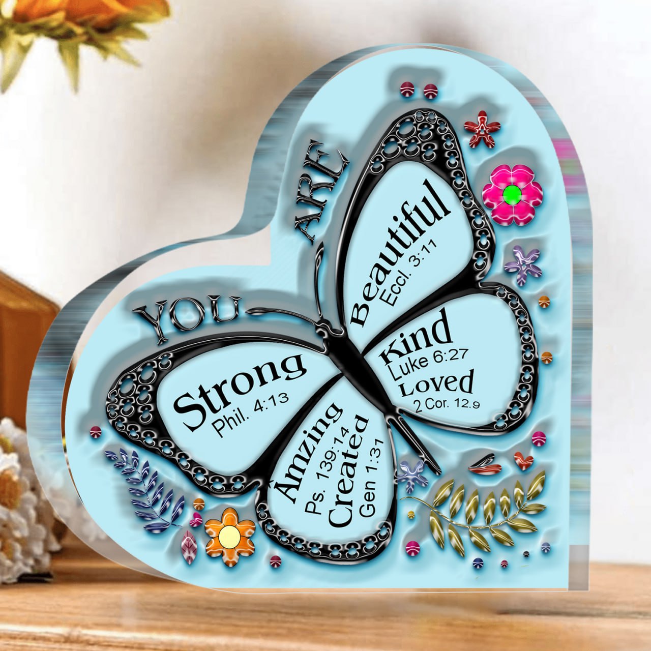 Baby Flower You Are Heart Acrylic Plaque Christian Gifts for Women Inspirational Gifts