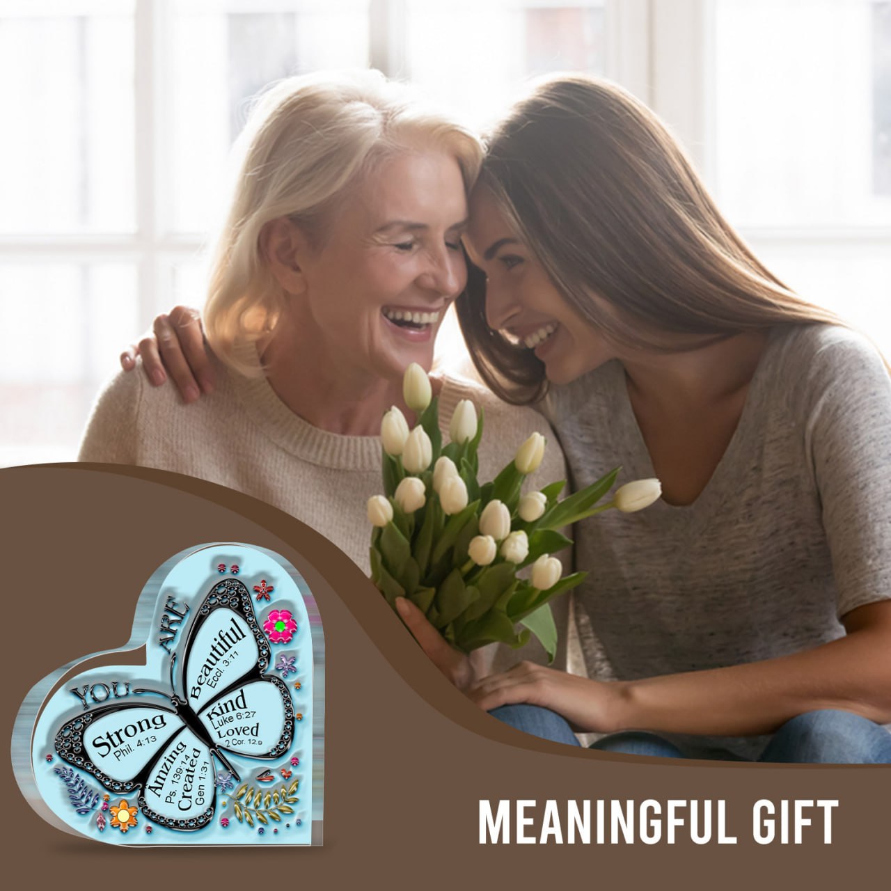 Baby Flower You Are Heart Acrylic Plaque Christian Gifts for Women Inspirational Gifts