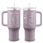Christian 40oz Tumbler Travel Cup - Birthday, Christmas Gifts for Women - Religious, Self Care Inspiration Gifts