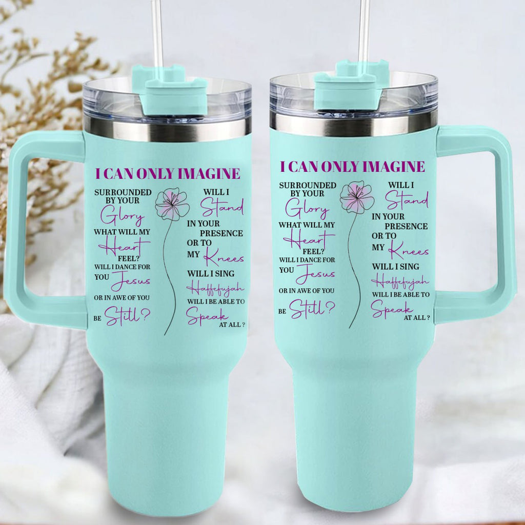 Surrounded By Your Glory 40oz Tumbler Travel Cup - Birthday, Christmas Gifts for Women - Religious, Self Care Inspiration Gifts