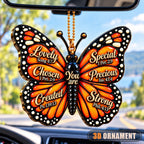 3D Raised Monarch Butterfly Bible Verse Ornament