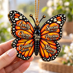 3D Raised Monarch Butterfly Bible Verse Ornament