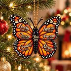 3D Raised Monarch Butterfly Bible Verse Ornament