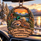 3D Raised Personalized Name Duck Family Christmas Ornament