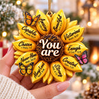 3D Raised Sunflower Bible Verse Ornament