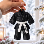 3D Raised Personalized Karate Uniform Christmas Ornament