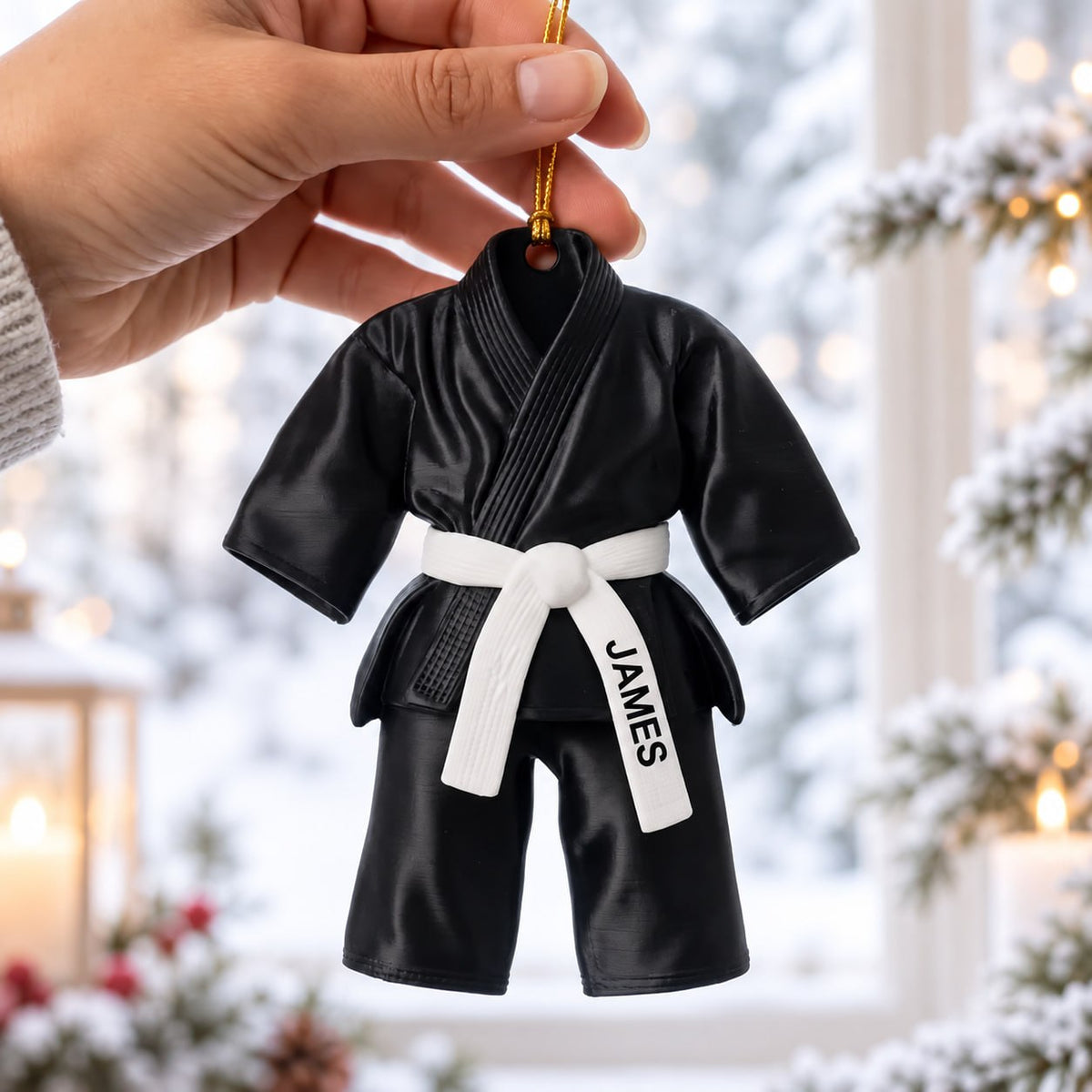 3D Raised Personalized Karate Uniform Christmas Ornament