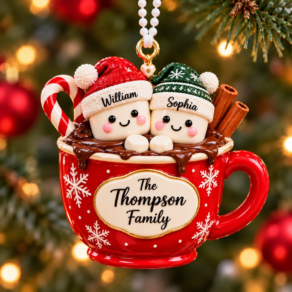 3D Raised Personalized Christmas Mug Family Ornament