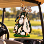 3D Raised Personalized Golf Glove Bag Christmas Ornament