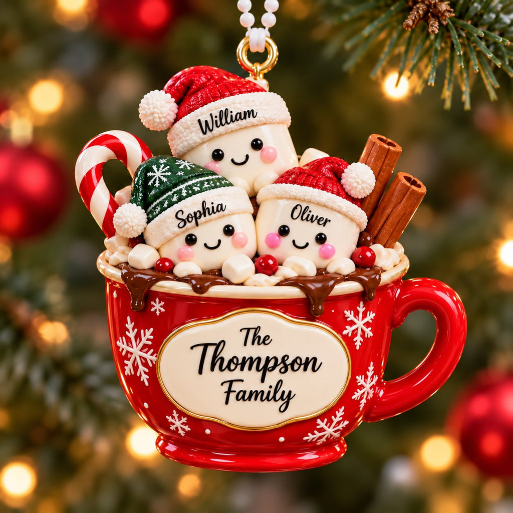 3D Raised Personalized Christmas Mug Family Ornament