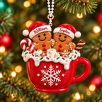 3D Raised Personalized Christmas Gingerbread Mug Ornament – Family Gift
