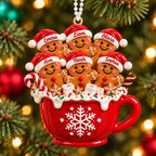 3D Raised Personalized Christmas Gingerbread Mug Ornament – Family Gift