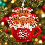 3D Raised Personalized Christmas Gingerbread Mug Ornament – Family Gift