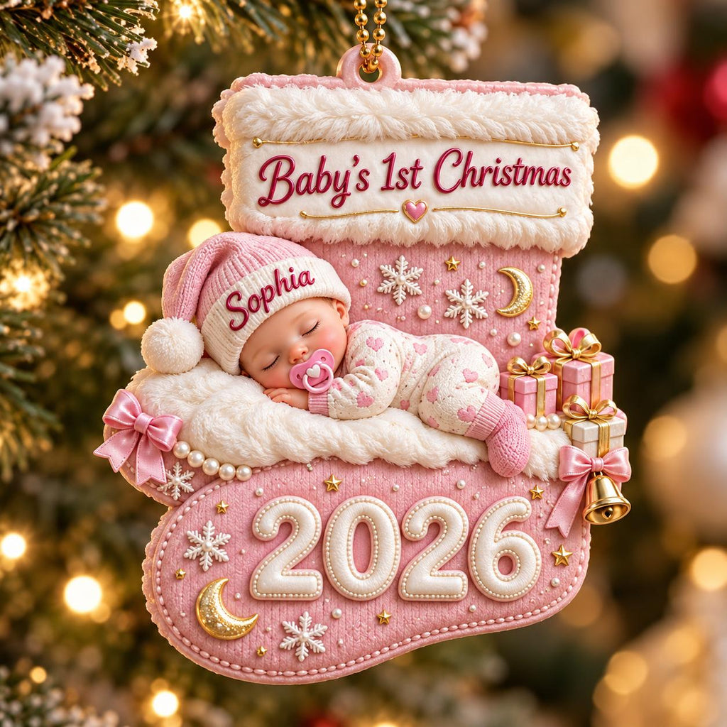 Personalized Baby’s First Christmas 2026 Ornament – Gift for BaBy