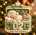 Personalized Baby's First Christmas 2026 3D Ornament – Custom Name Keepsake