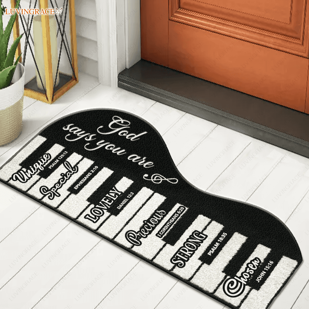 Piano Keys Music Notes God Says You Are Shaped Doormat