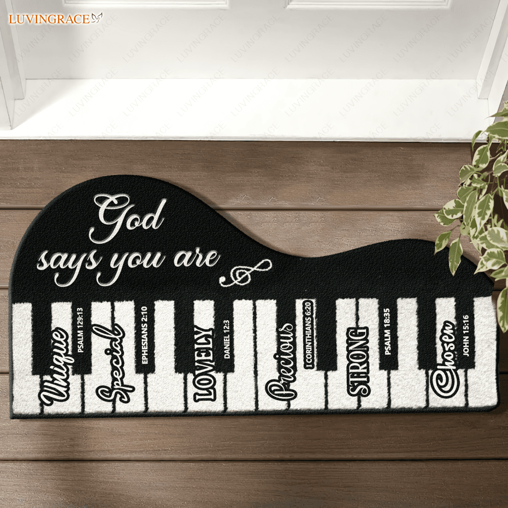 Piano Keys Music Notes God Says You Are Shaped Doormat