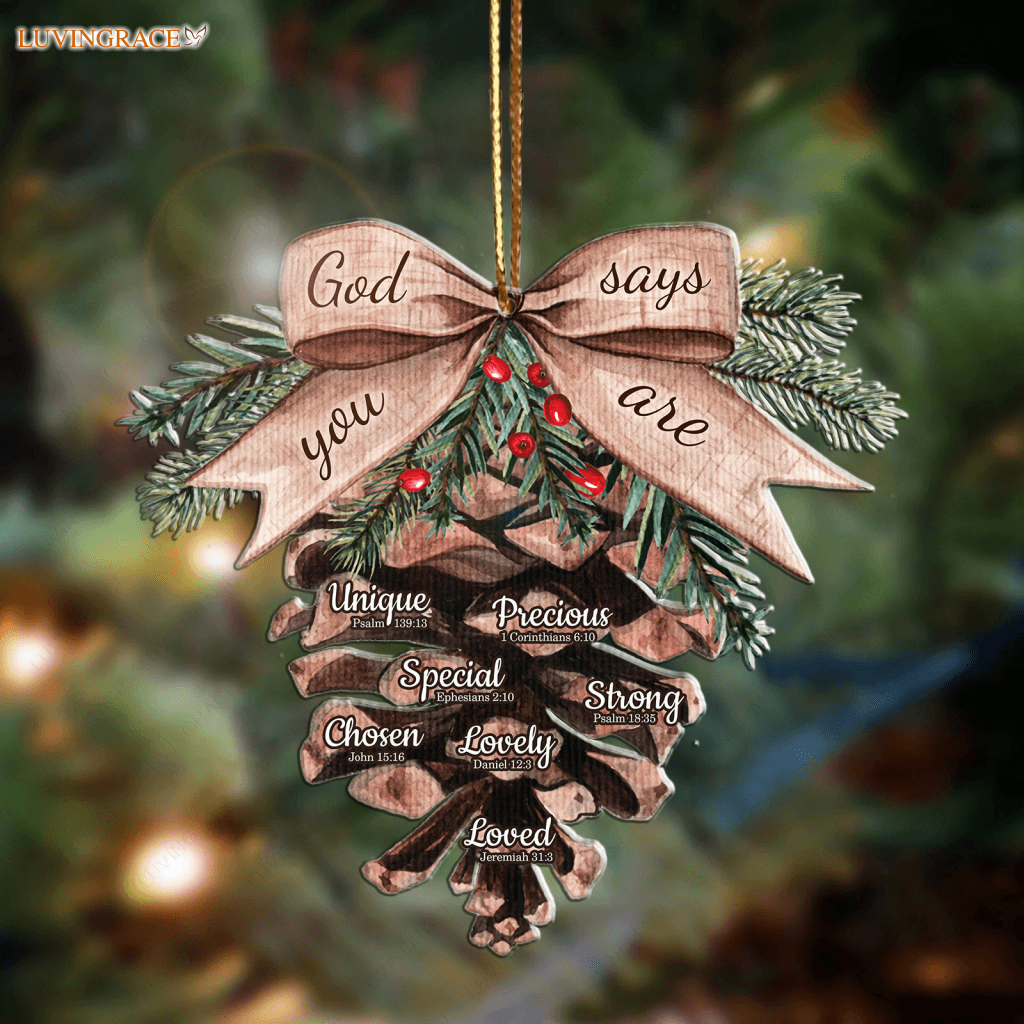 Pinecone God Says You Are Ornament