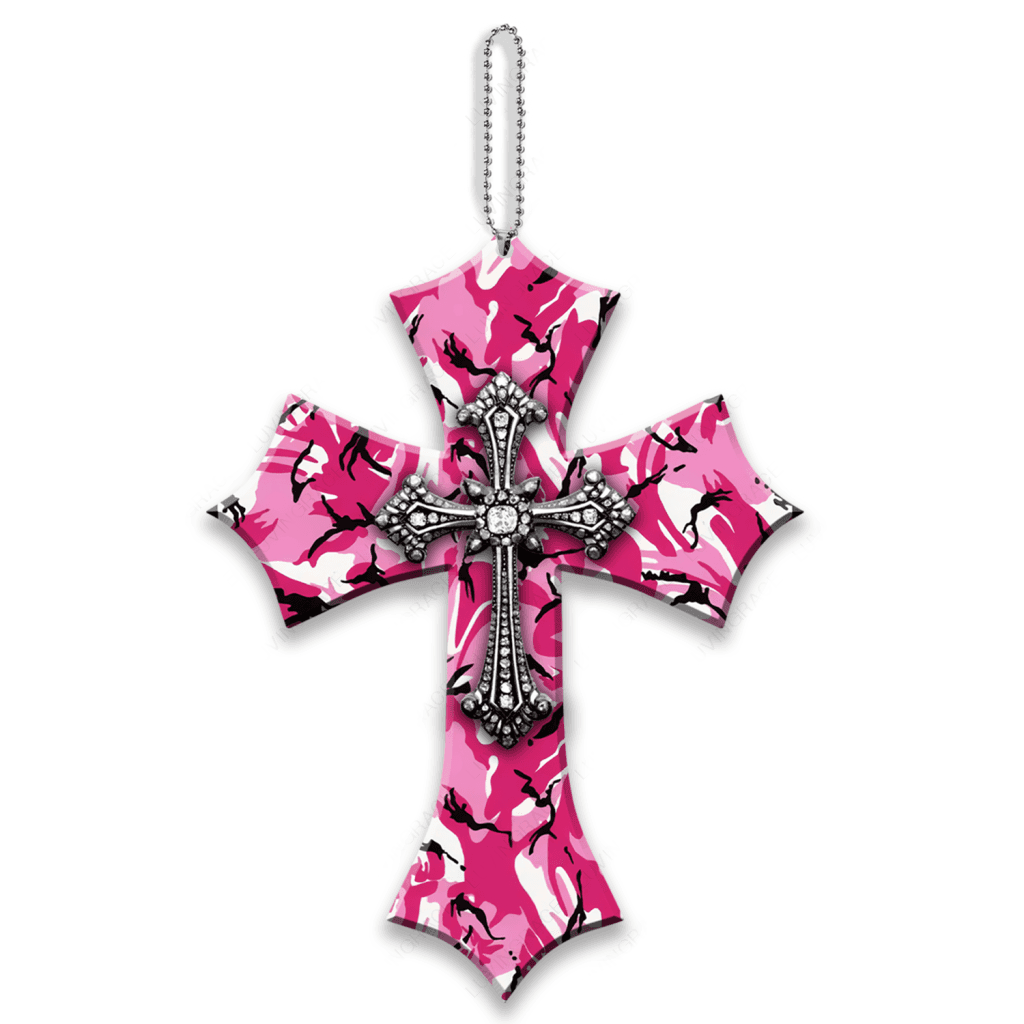 Pink Camo Cross Country Girl Ornament