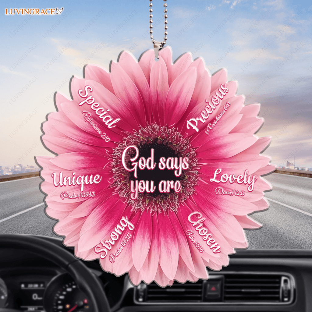 Pink Gerbera God Says You Are Ornament