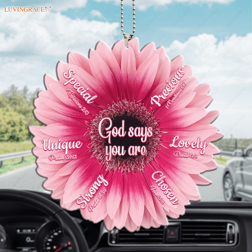 Pink Gerbera God Says You Are Ornament