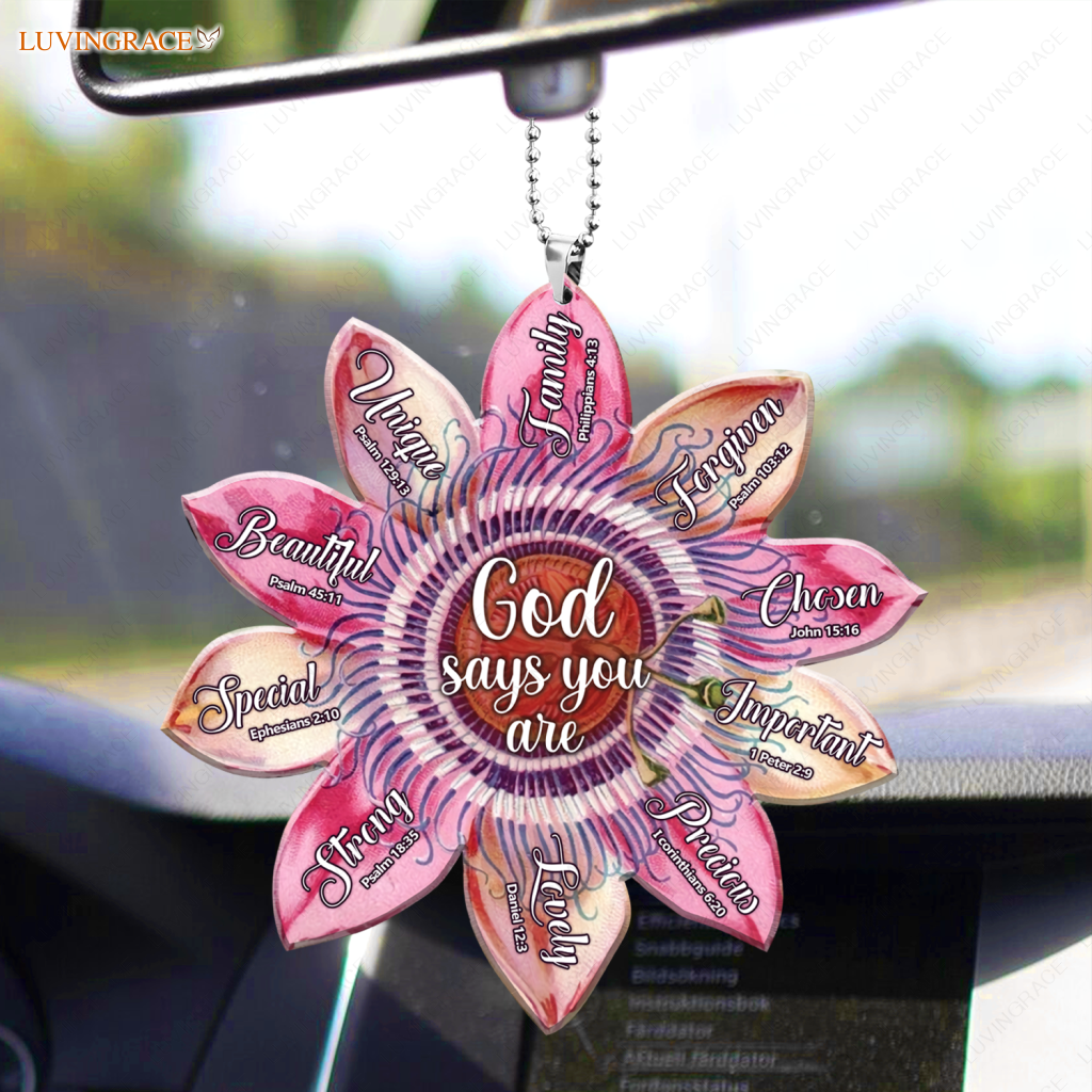 Pink Passion Flower God Says Ornament