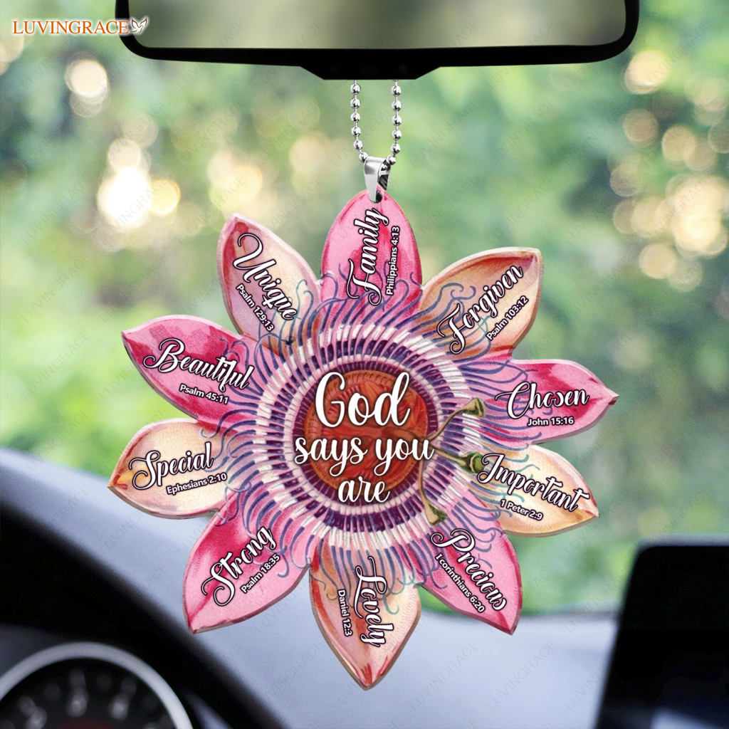 Pink Passion Flower God Says Ornament