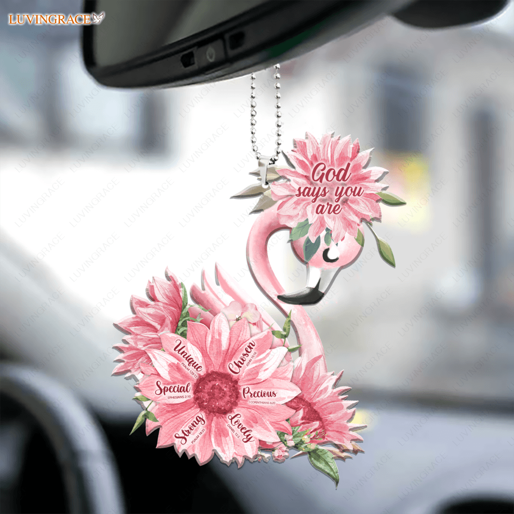 Pink Sunflower Flamigo God Says You Are Ornament
